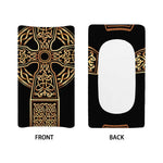 Gold Celtic Knot Cross Print Changing Pad Cover
