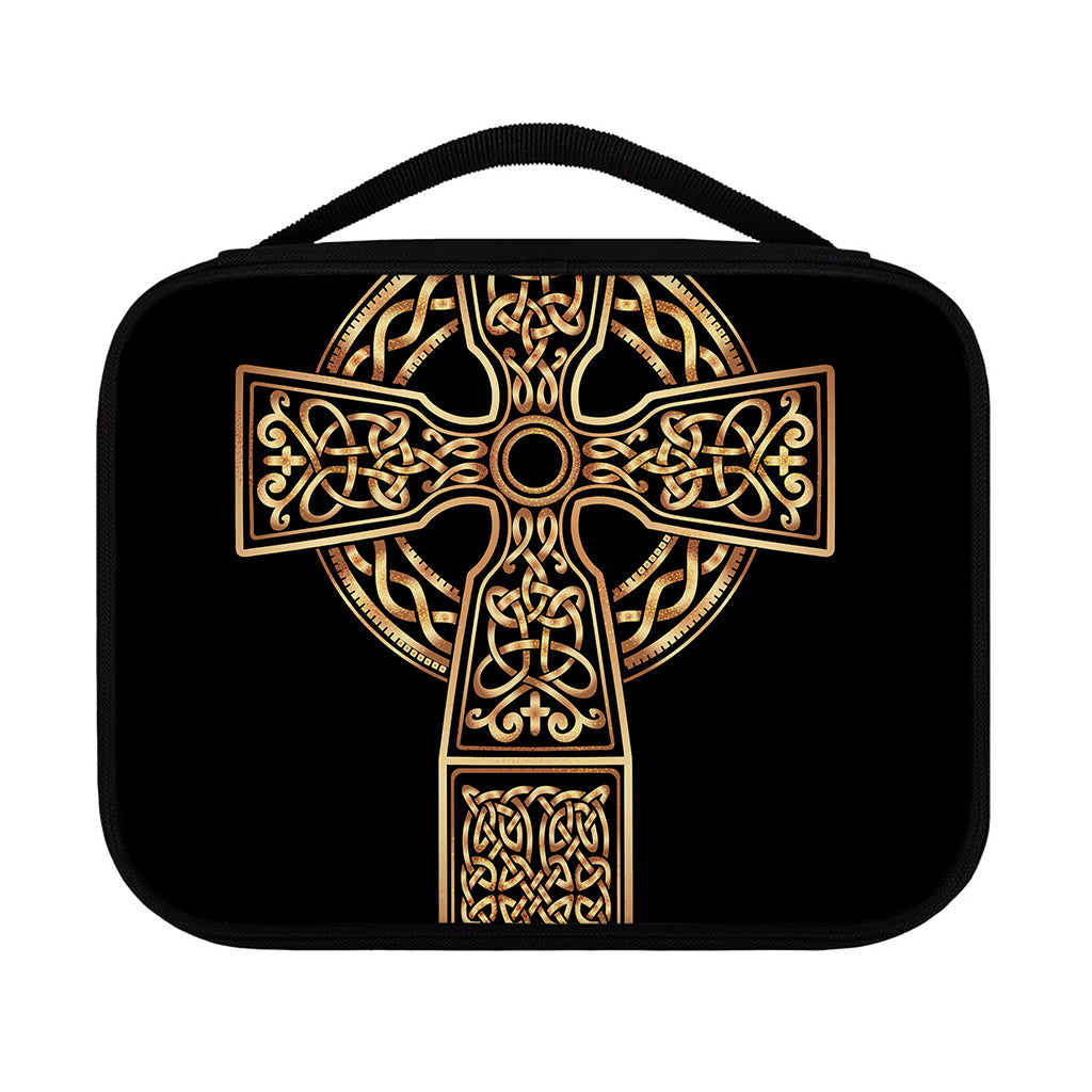 Gold Celtic Knot Cross Print Classic Bible Case