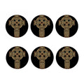 Gold Celtic Knot Cross Print Coaster Set