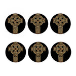 Gold Celtic Knot Cross Print Coaster Set