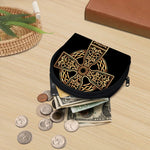 Gold Celtic Knot Cross Print Coin Purse