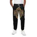 Gold Celtic Knot Cross Print Cotton Sweatpants