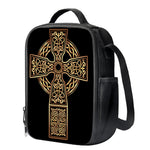 Gold Celtic Knot Cross Print Crossbody Lunch Bag