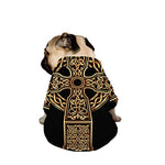 Gold Celtic Knot Cross Print Dog Zip Up Jacket