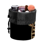 Gold Celtic Knot Cross Print Drawstring Makeup Bag