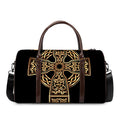 Gold Celtic Knot Cross Print Duffel Bag