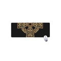 Gold Celtic Knot Cross Print Extended Mouse Pad
