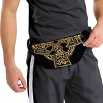 Gold Celtic Knot Cross Print Fanny Pack