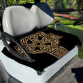 Gold Celtic Knot Cross Print Golf Cart Seat Cover