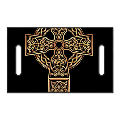 Gold Celtic Knot Cross Print Golf Cart Seat Cover