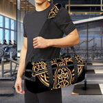 Gold Celtic Knot Cross Print Gym Bag