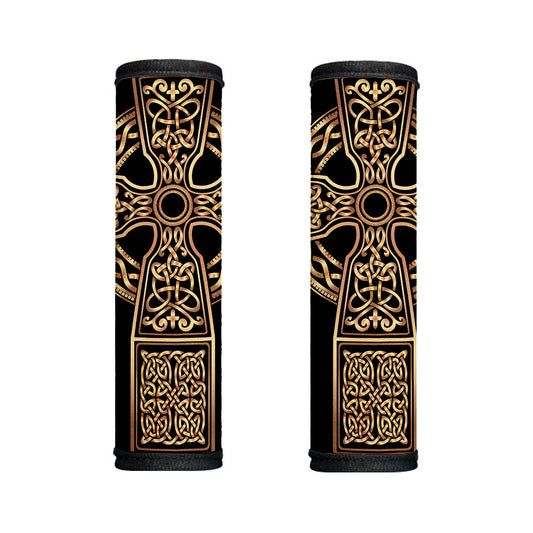 Gold Celtic Knot Cross Print Handle Covers