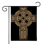 Gold Celtic Knot Cross Print House Flag
