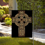 Gold Celtic Knot Cross Print House Flag