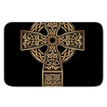 Gold Celtic Knot Cross Print Indoor Door Mat