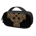 Gold Celtic Knot Cross Print Portable Cooler Travel Case