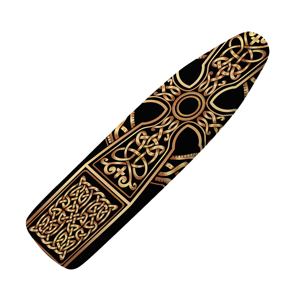 Gold Celtic Knot Cross Print Ironing Board Cover