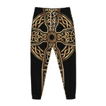 Gold Celtic Knot Cross Print Jogger Pants