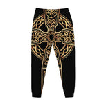 Gold Celtic Knot Cross Print Jogger Pants