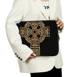 Gold Celtic Knot Cross Print Laptop Sleeve
