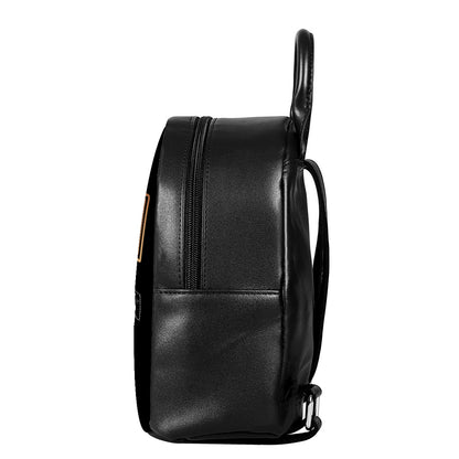 Gold Celtic Knot Cross Print Leather Backpack