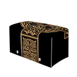 Gold Celtic Knot Cross Print Leather Tissue Box Cover