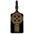 Gold Celtic Knot Cross Print Luggage Tag