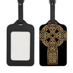 Gold Celtic Knot Cross Print Luggage Tag