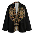 Gold Celtic Knot Cross Print Men's Blazer