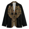 Gold Celtic Knot Cross Print Men's Blazer