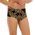 Gold Celtic Knot Cross Print Men's Briefs