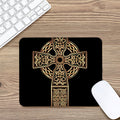 Gold Celtic Knot Cross Print Mouse Pad