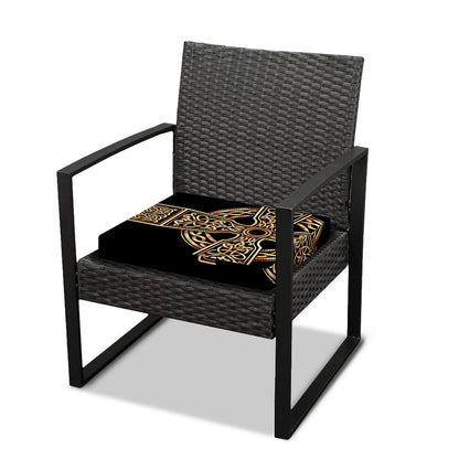 Gold Celtic Knot Cross Print Outdoor Seat Cushion Cover