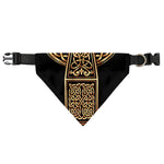 Gold Celtic Knot Cross Print Over The Collar Dog Bandana