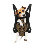 Gold Celtic Knot Cross Print Pet Carrier Backpack