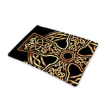 Gold Celtic Knot Cross Print Pet Cooling Mat Cover