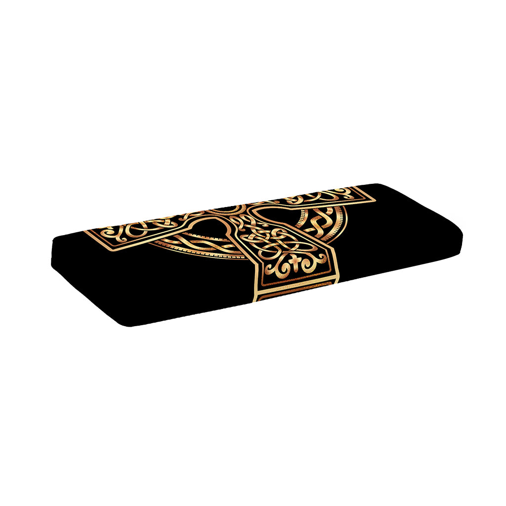 Gold Celtic Knot Cross Print Piano Keyboard Cover