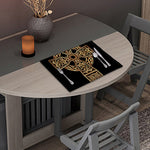 Gold Celtic Knot Cross Print Placemat