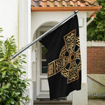 Gold Celtic Knot Cross Print Polyester Flag