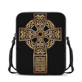 Gold Celtic Knot Cross Print Rectangular Crossbody Bag