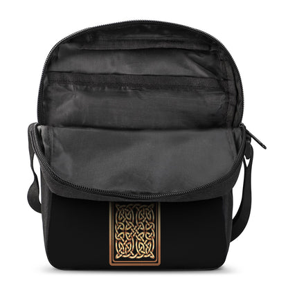 Gold Celtic Knot Cross Print Rectangular Crossbody Bag