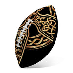 Gold Celtic Knot Cross Print Rugby Ball