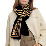 Gold Celtic Knot Cross Print Scarf