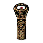 Gold Celtic Knot Cross Print Single Neoprene Wine Tote