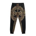 Gold Celtic Knot Cross Print Sweatpants