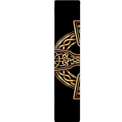 Gold Celtic Knot Cross Print Table Runner
