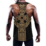 Gold Celtic Knot Cross Print Training Tank Top