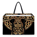 Gold Celtic Knot Cross Print Utility Tote Bag