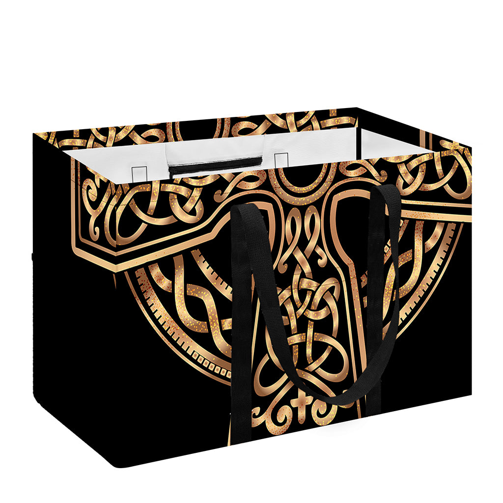 Gold Celtic Knot Cross Print Utility Tote Bag
