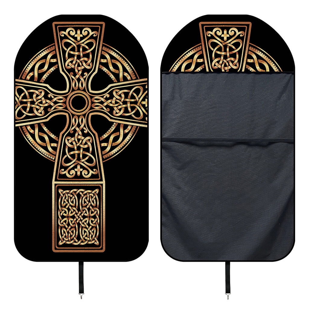 Gold Celtic Knot Cross Print Waterproof Car Seat Cover